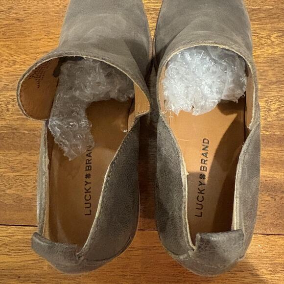 Lucky Brand Boots Womens Size 7.5 Brown LK-Victorey Ankle Cutout Heel Leather - Picture 7 of 10